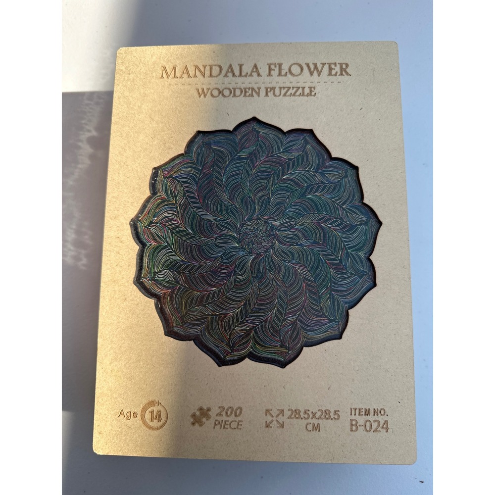 Mandala Flower Wooden Puzzle 200 Piece B-024 Geometric Art 28.5cm Age 14+โ